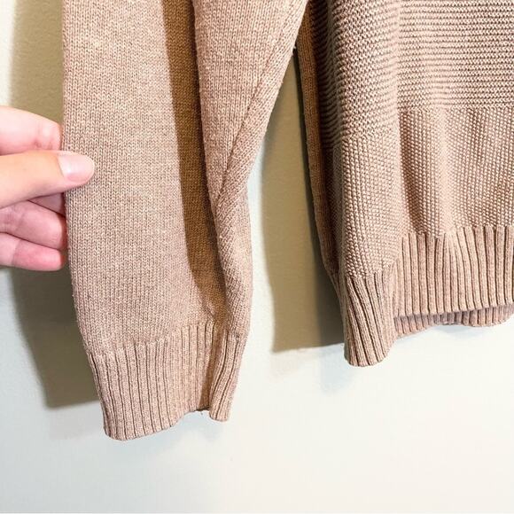 U.S. Polo Assn. Men's Tan 1/4 Zip Stand-Up Collar Long Sleeve Ribbed Sweater XXL - Picture 10 of 16